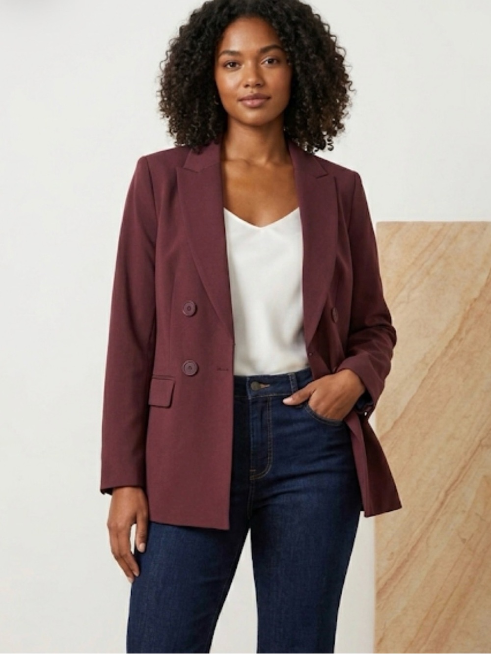 Liz Claiborne Plum Burgundy Tailored Blazer